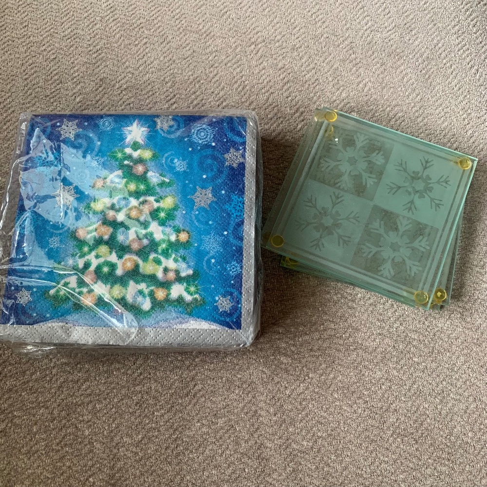 Holiday Napkin Coaster Set